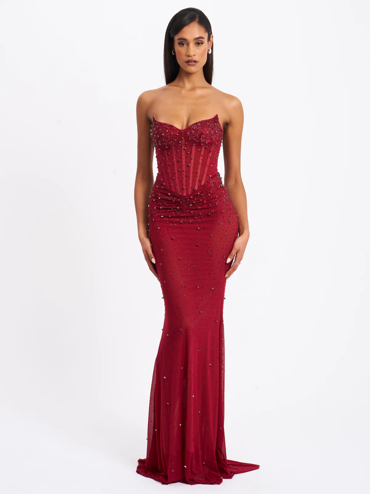 Miss Circle - Fatima Burgundy Maxi Dress - Rent Club