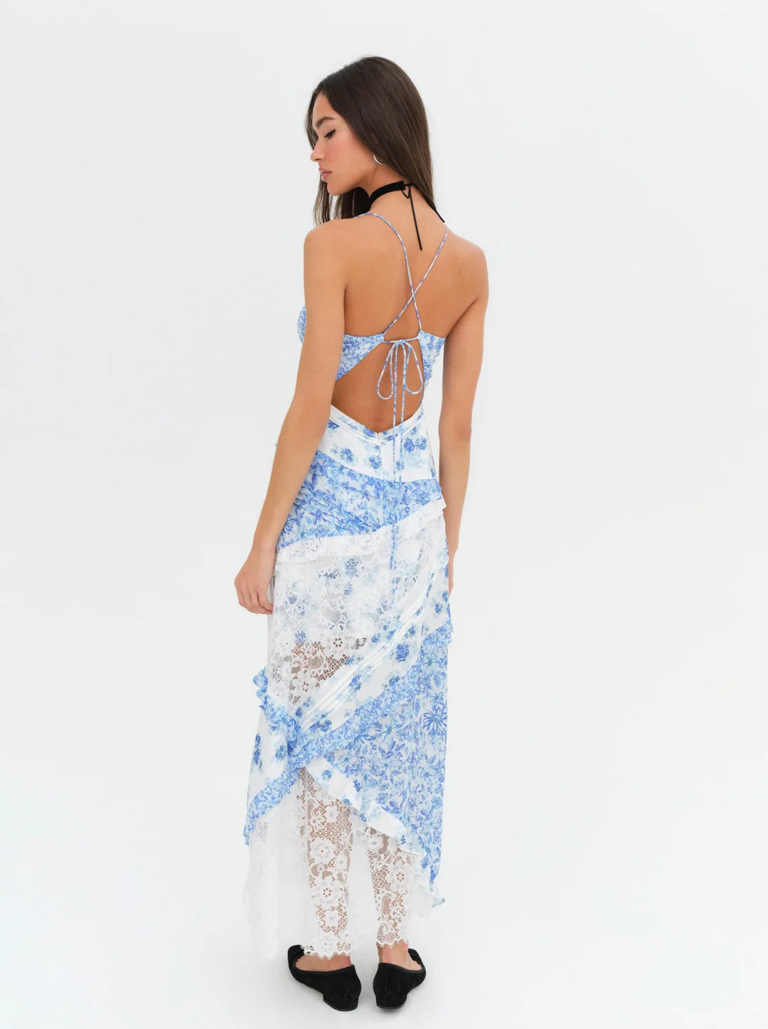For Love and Lemons - Rosalyn Maxi Dress in Blue - Rent Club