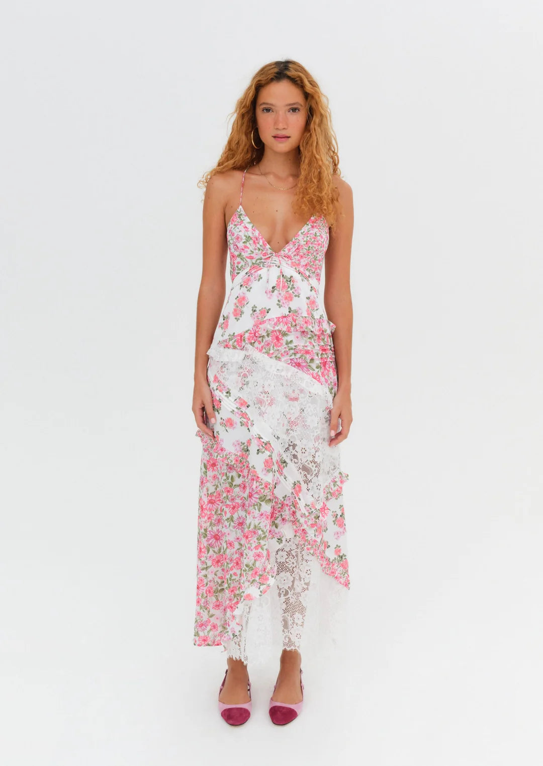 For Love and Lemons - Rosalyn Maxi Dress in Pink - Rent Club