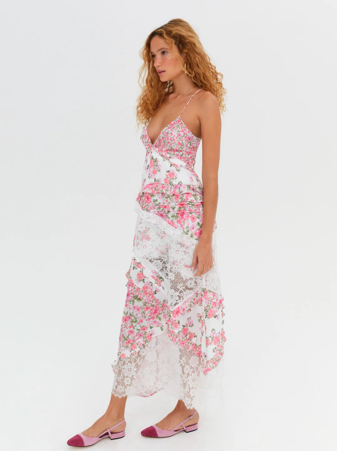 For Love and Lemons - Rosalyn Maxi Dress in Pink - Rent Club