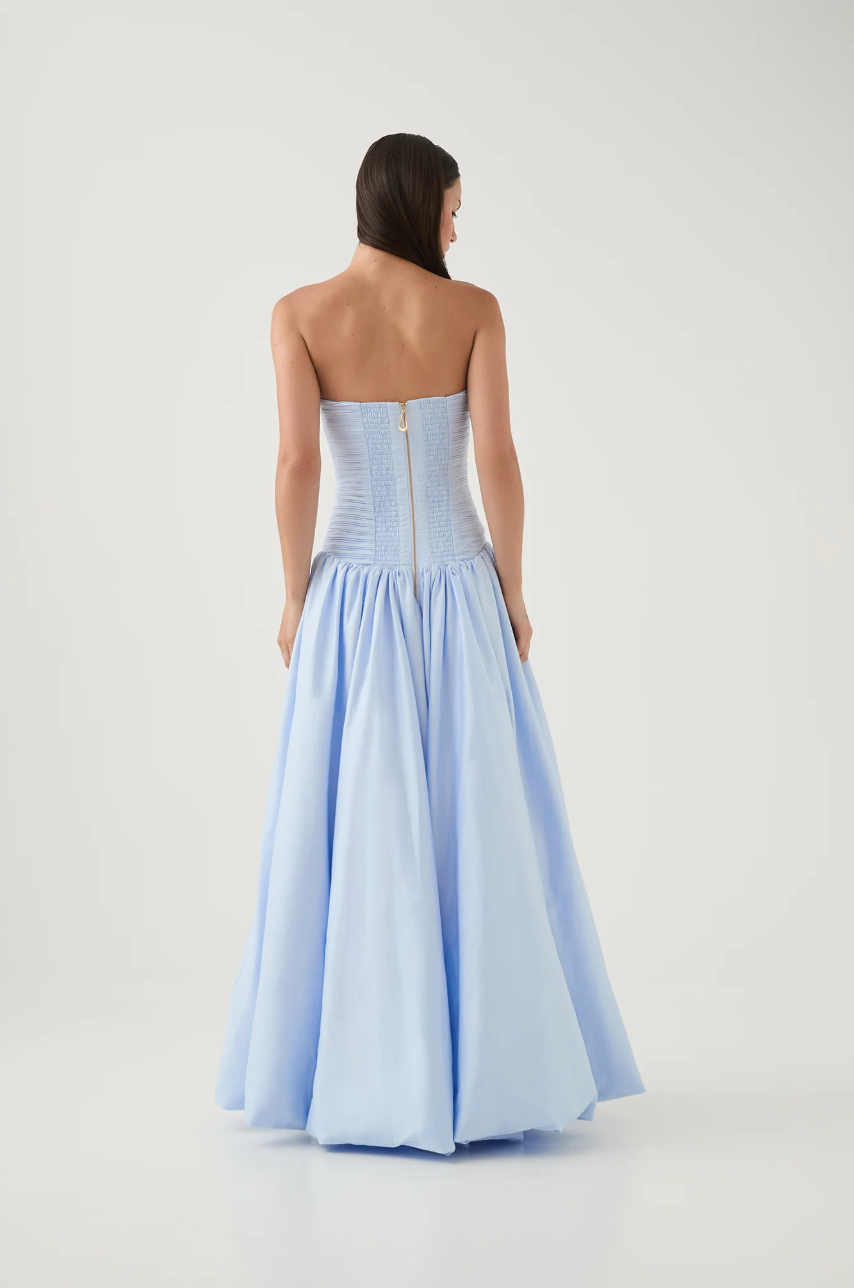 Aje - Violette Bubble Hem Maxi Dress in Pearl Blue - Rent Club
