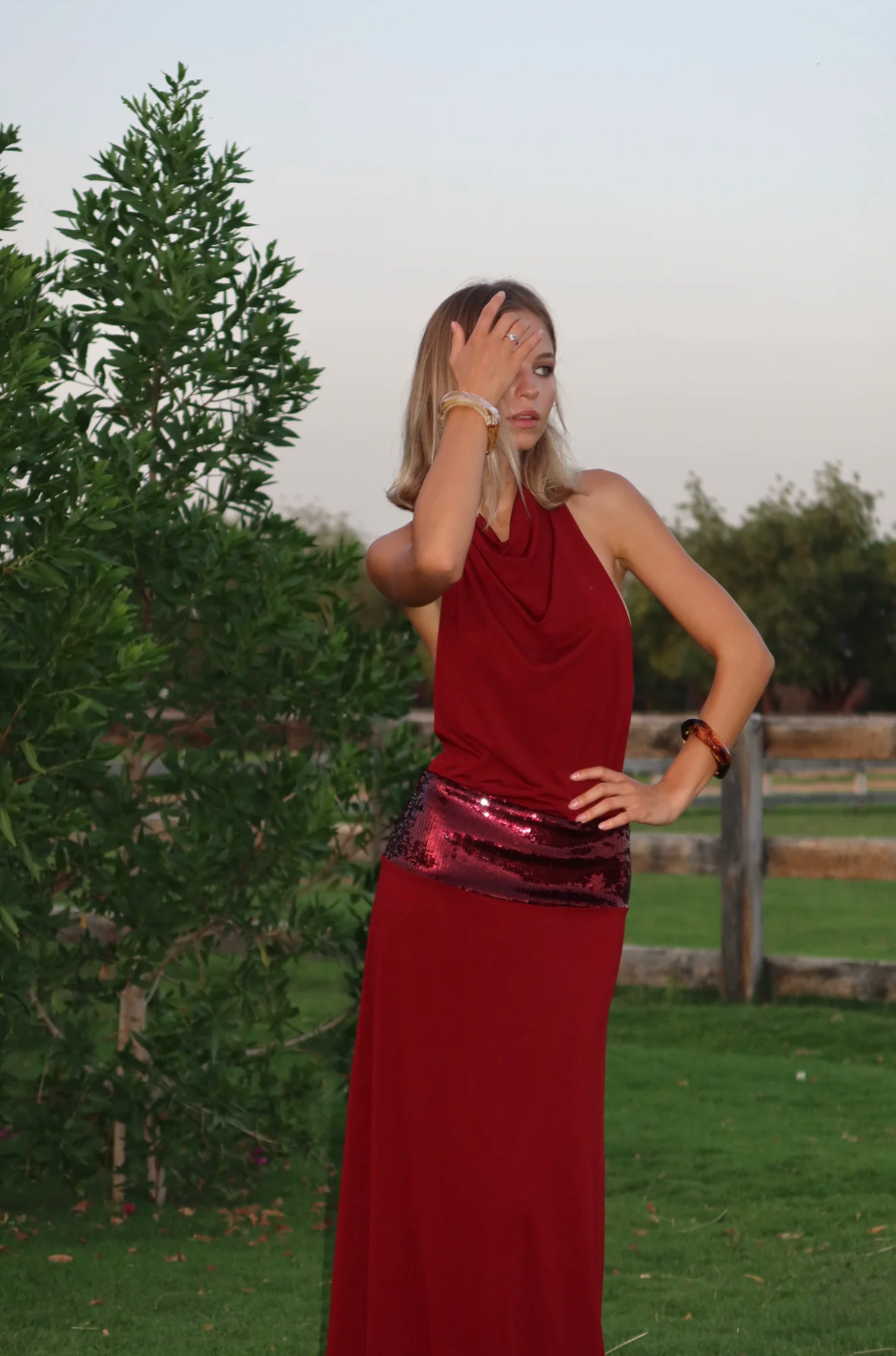 Ance Gria - Adele Gown in Wine - Rent Club