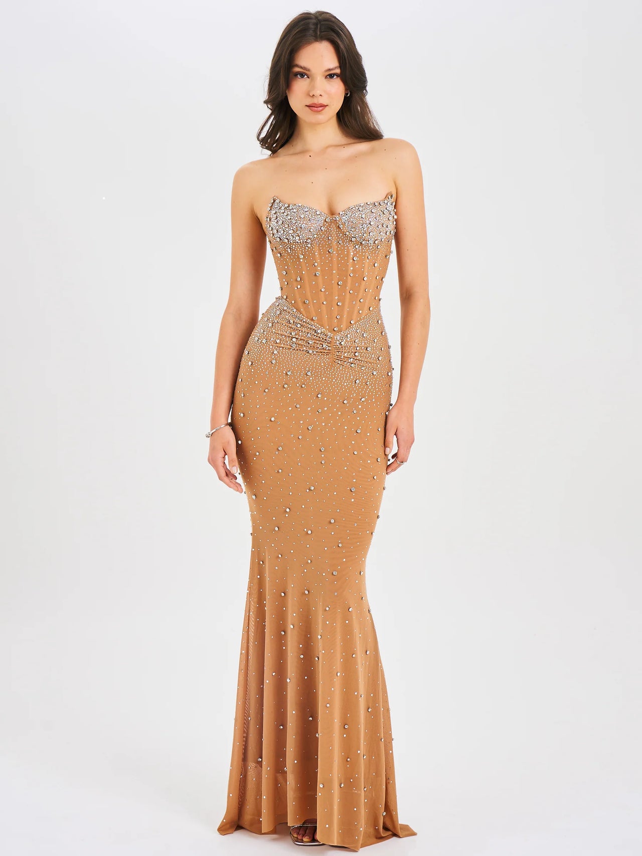 Miss Circle - Fatima Nude Maxi Dress - Rent Club