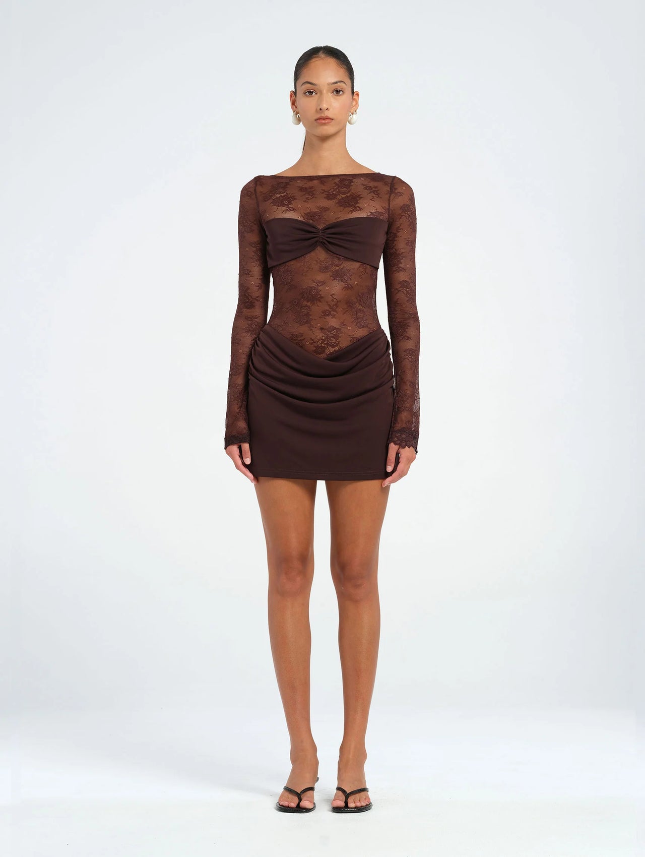 Benni - Oskar Mini Dress in Brown - Rent Club
