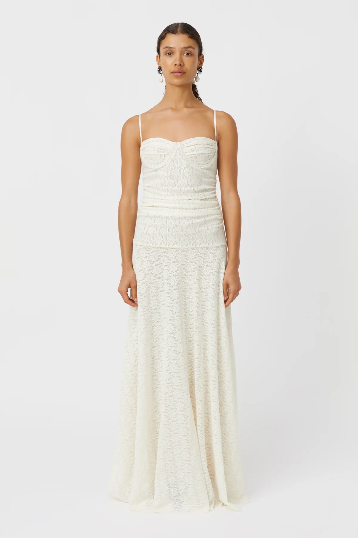 Camilla and Marc - Camille Lace Maxi Dress in Cream - Rent Club