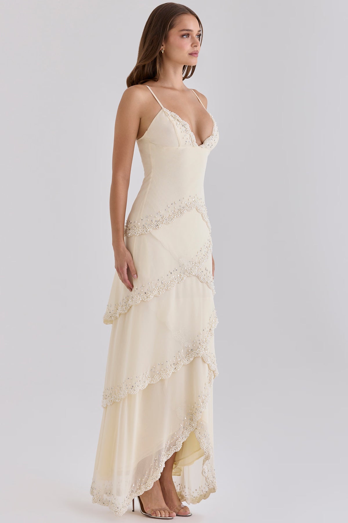 House of CB - Sorelle Embellished Tiered Maxi Dress