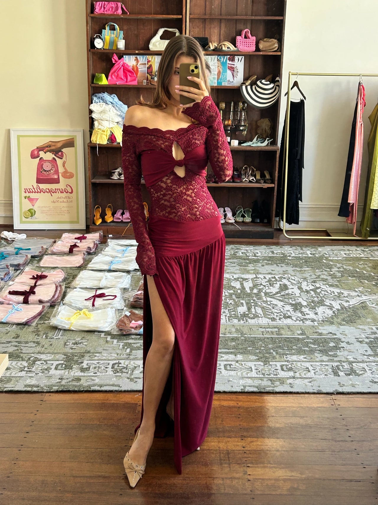 Deconduarte - Serena Dress in Wine - Rent Club