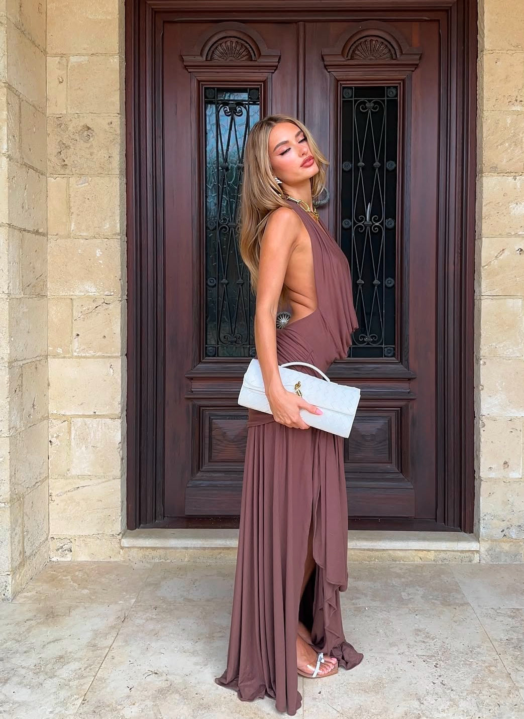 Cherie Attire - Evelyn Halter Maxi Dress - Rent Club