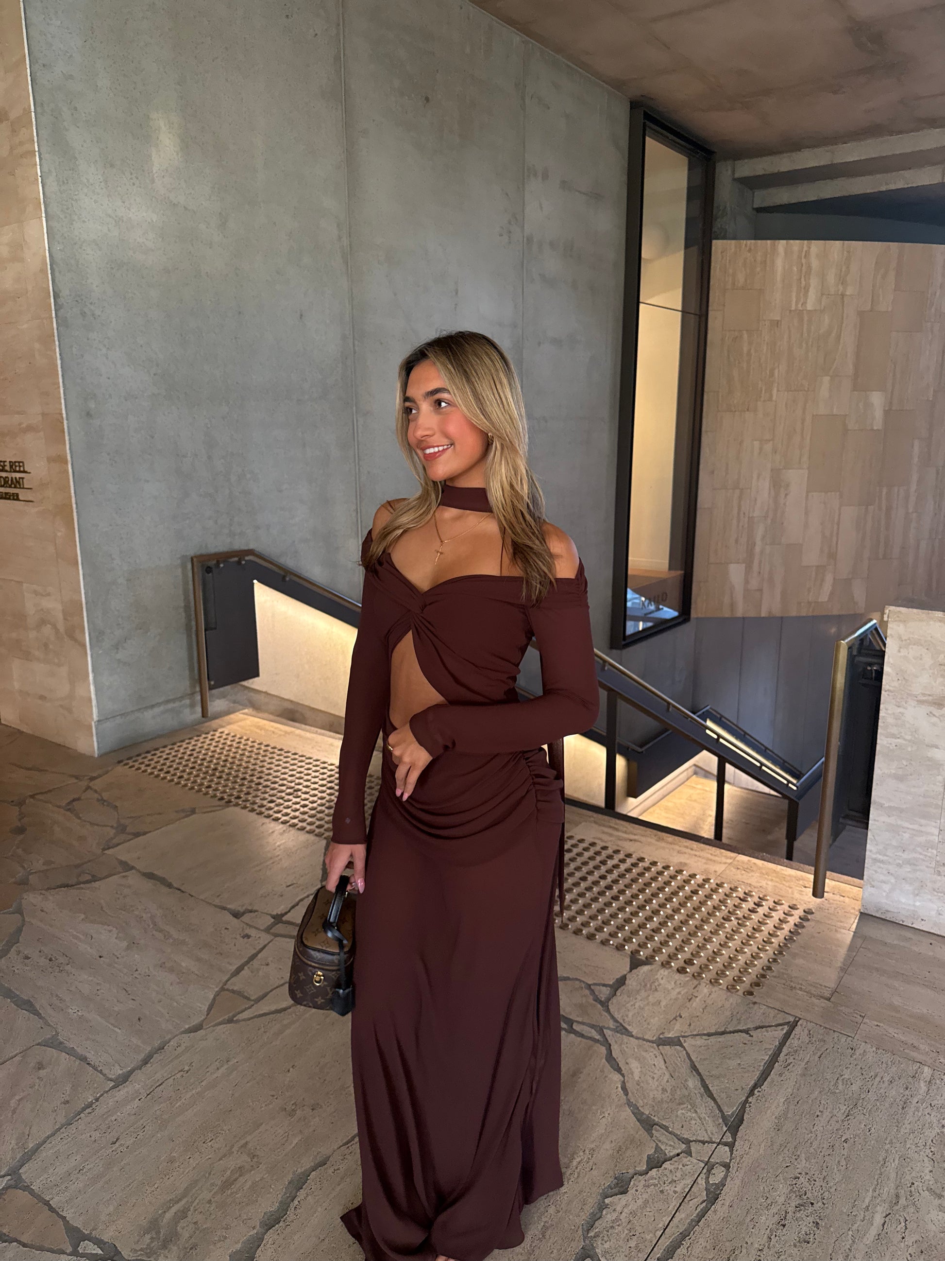 Natalie Rolt - Emily Gown in Espresso - Rent Club