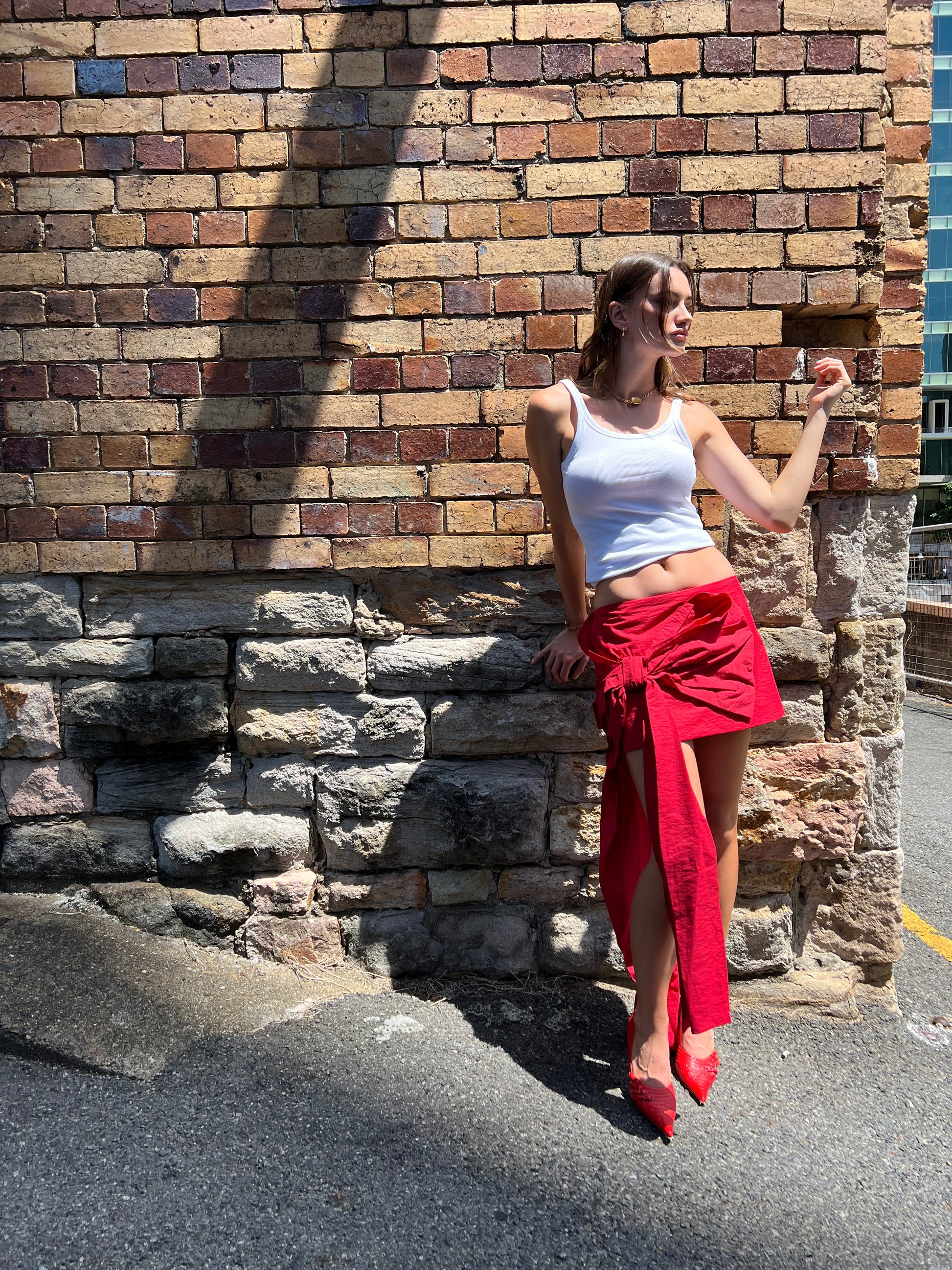 Acne Studios - Red Bow Mini Skirt - Rent Club
