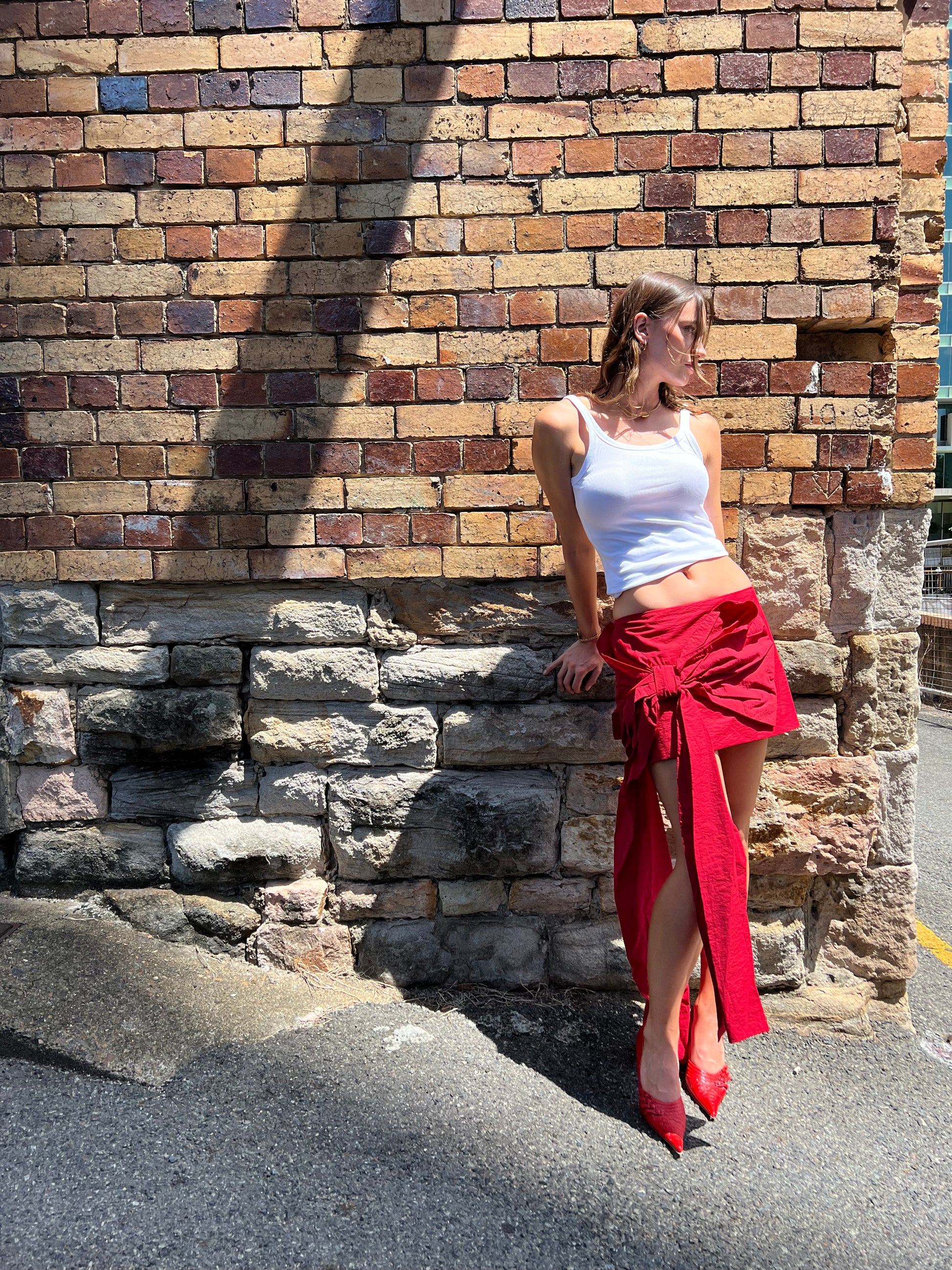 Acne Studios - Red Bow Mini Skirt - Rent Club
