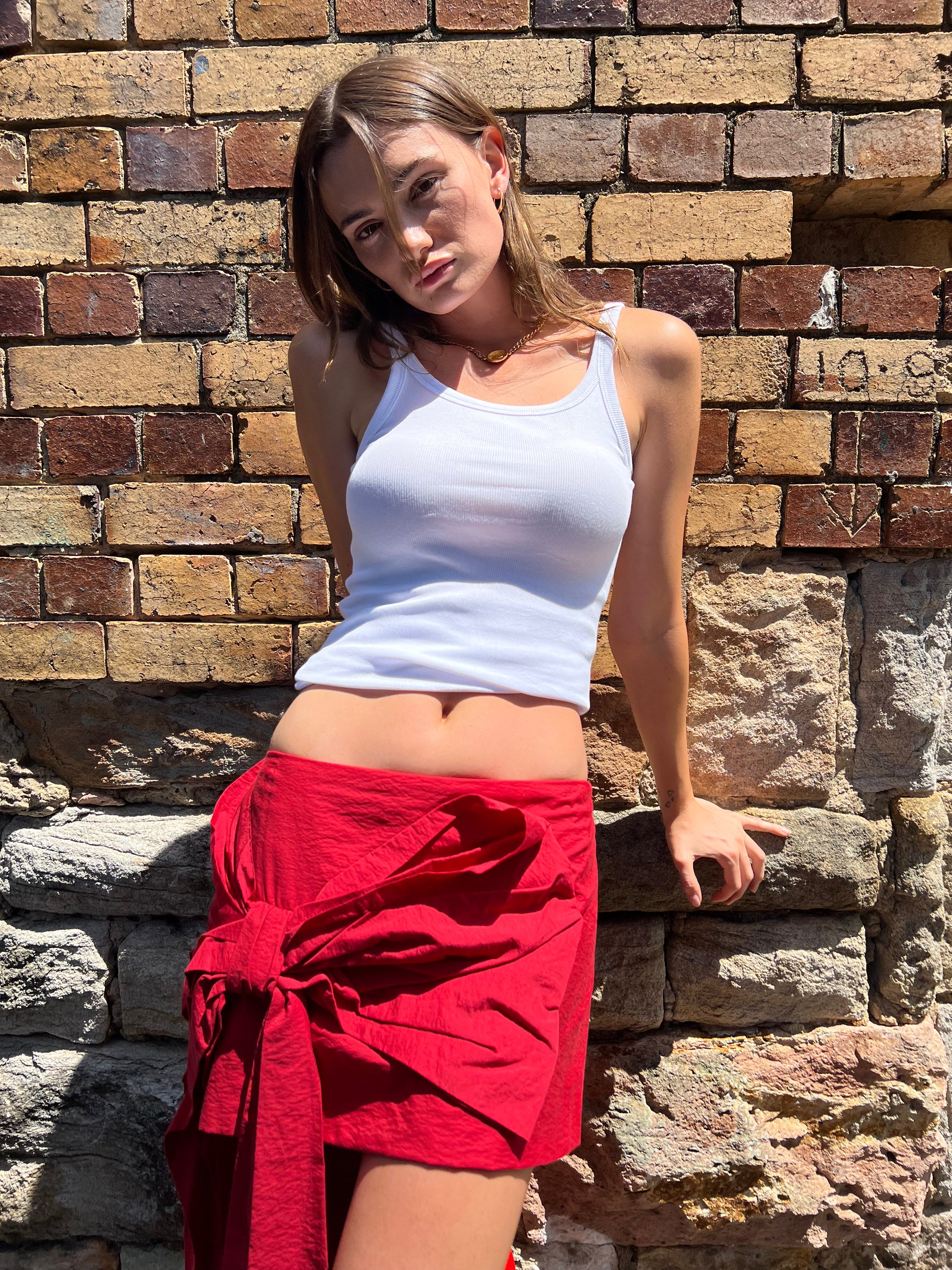 Acne Studios - Red Bow Mini Skirt - Rent Club