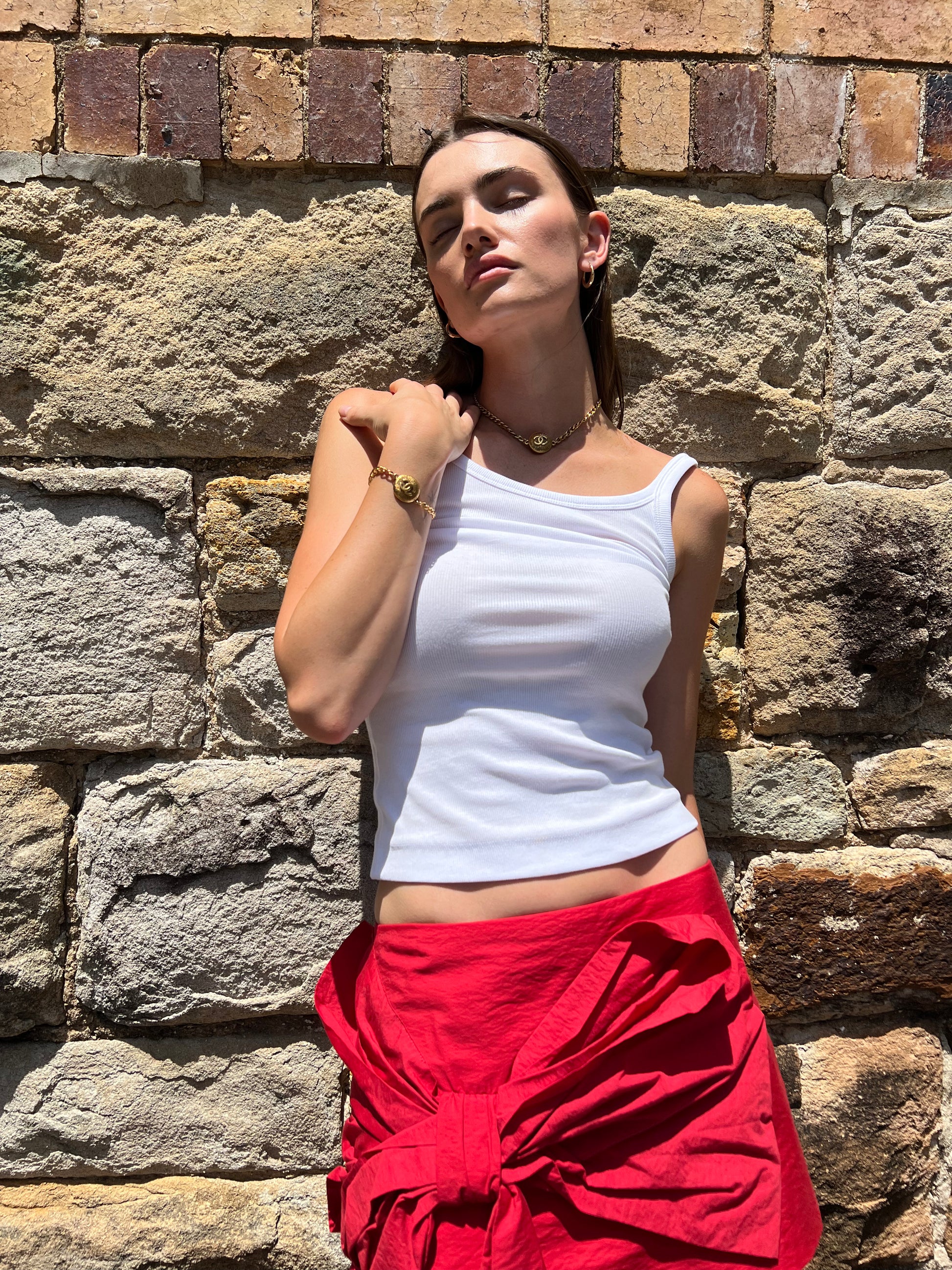 Acne Studios - Red Bow Mini Skirt - Rent Club