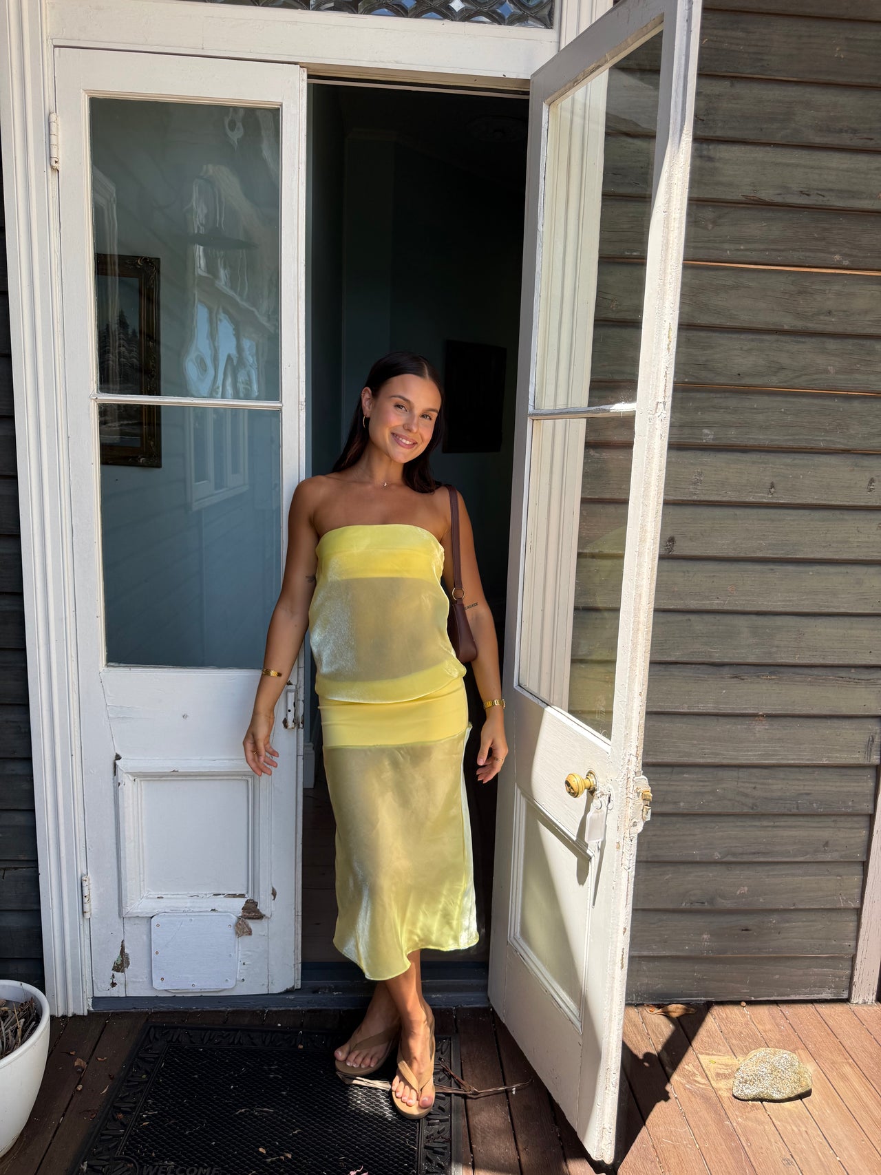 Mode Mischief - Melt Panel Dress in Limoncello