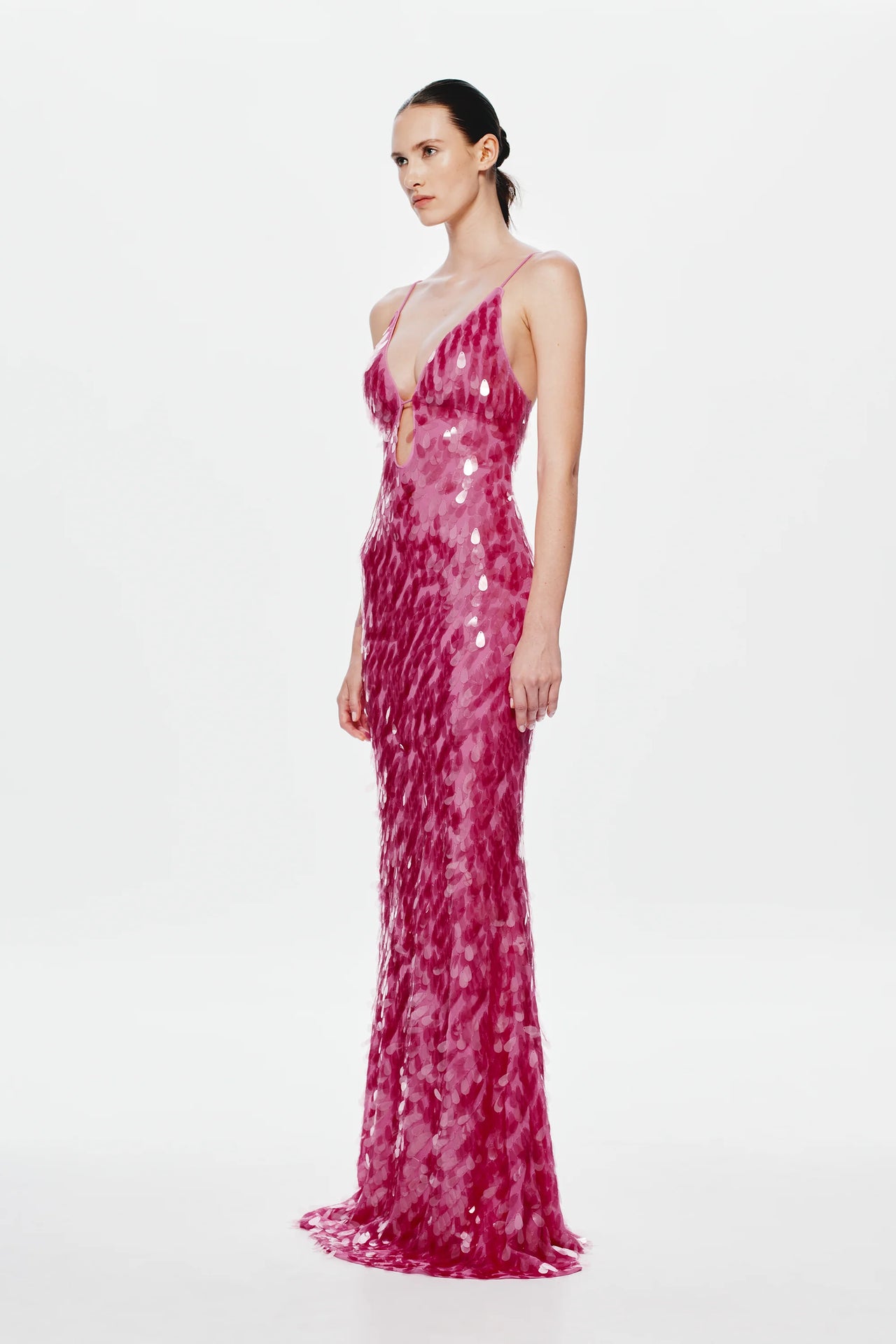 Misha - Sapphire Sequin Maxi Dress in Fuchsia - Rent Club