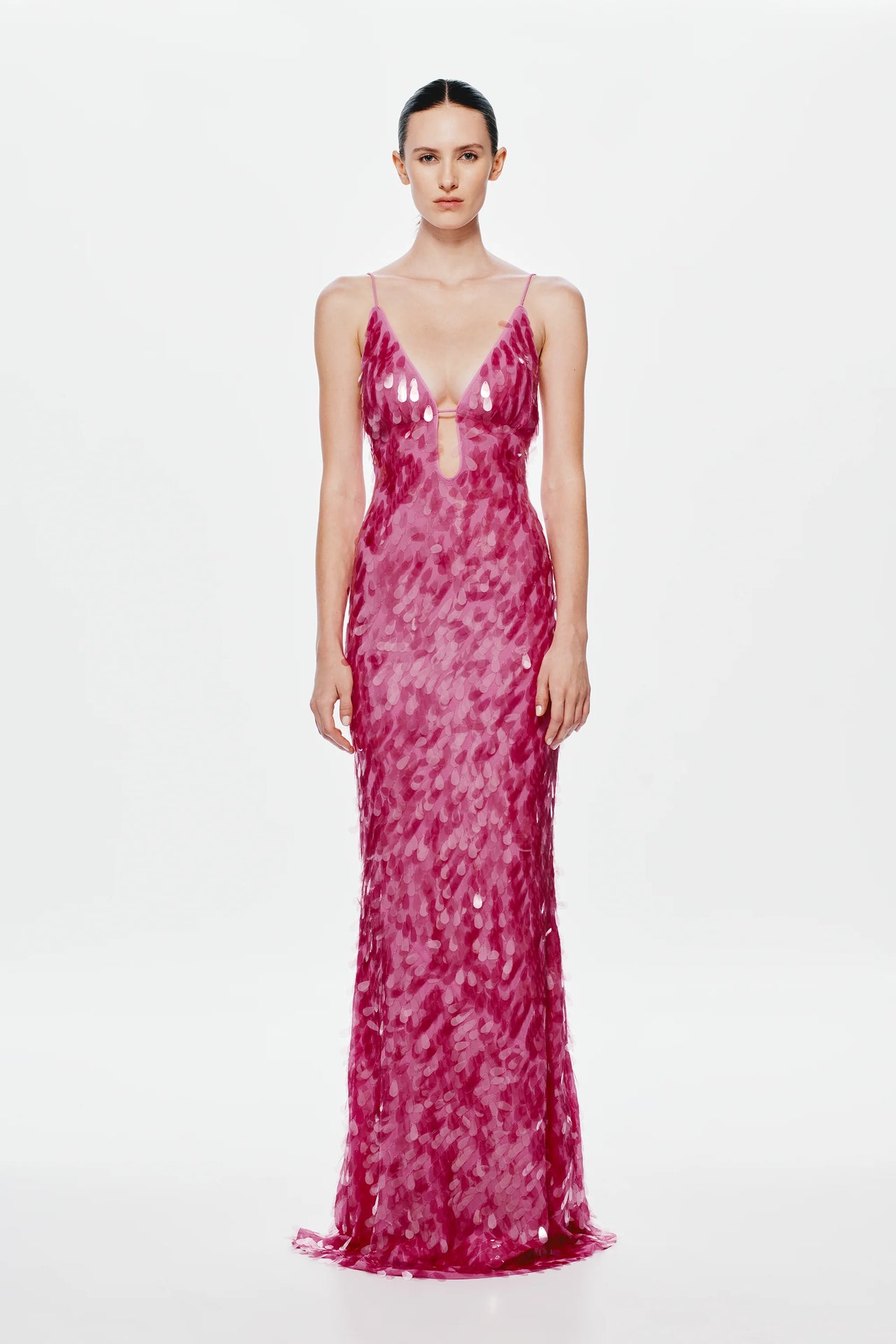Misha - Sapphire Sequin Maxi Dress in Fuchsia - Rent Club