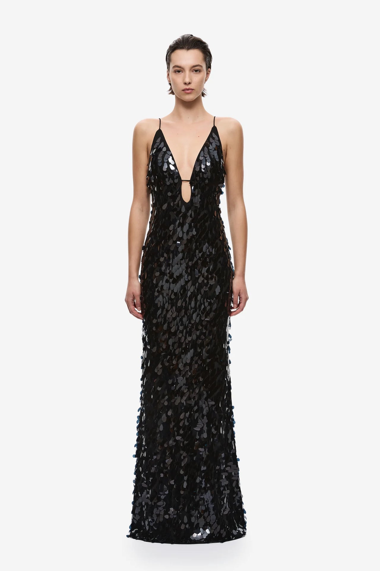Misha - Sapphire Sequin Maxi Dress in Black