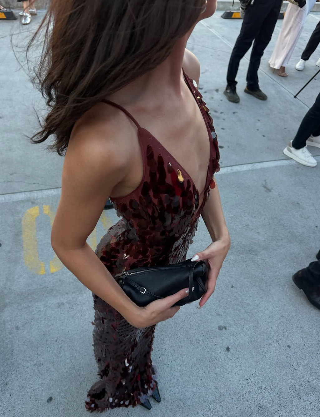 Misha - Sapphire Sequin Maxi Dress in Fig - Rent Club