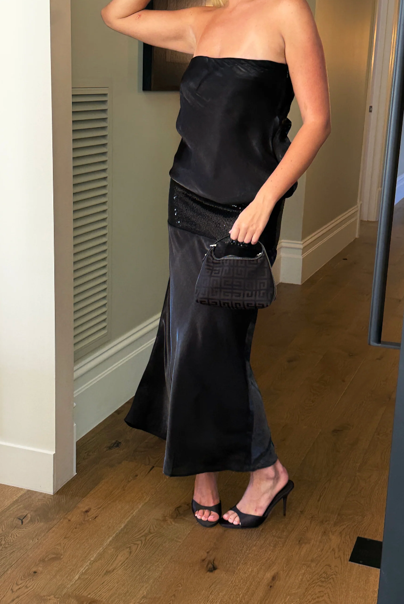 Mode Mischief - Melt Maxi Dress in Liquorice