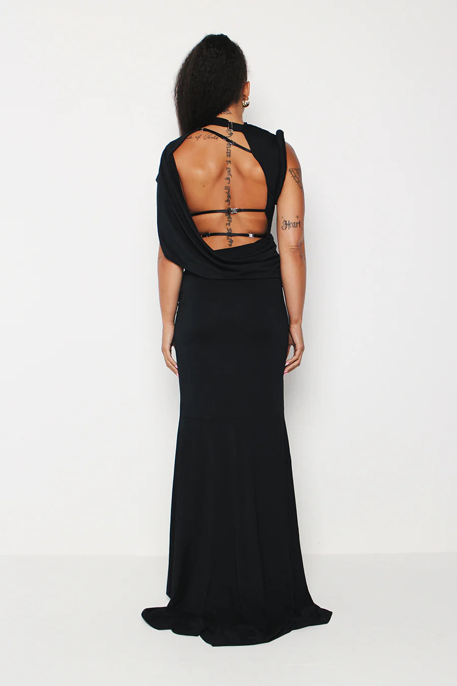 black and neon maxi dress Black and Neon Coral Chevron Maxi Dress