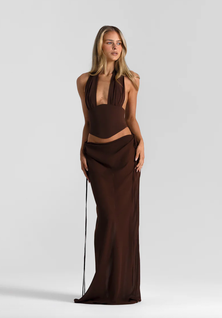 Natalie Rolt - Bronte Top and Allira Skirt in Espresso