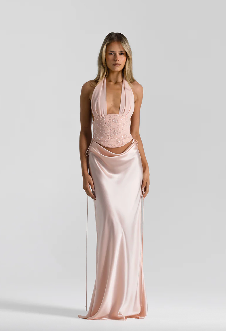 Natalie Rolt - Bronte Top and Evelyn Maxi Skirt in Baby Pink