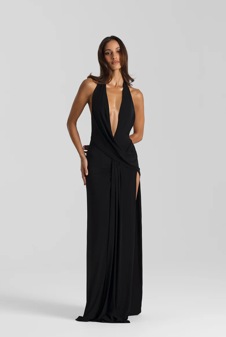 Natalie Rolt - Winona Gown in Black - Rent Club