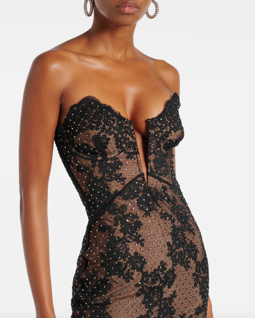 Self-Portrait - Embellished Sheer Lace Gown - Rent Club