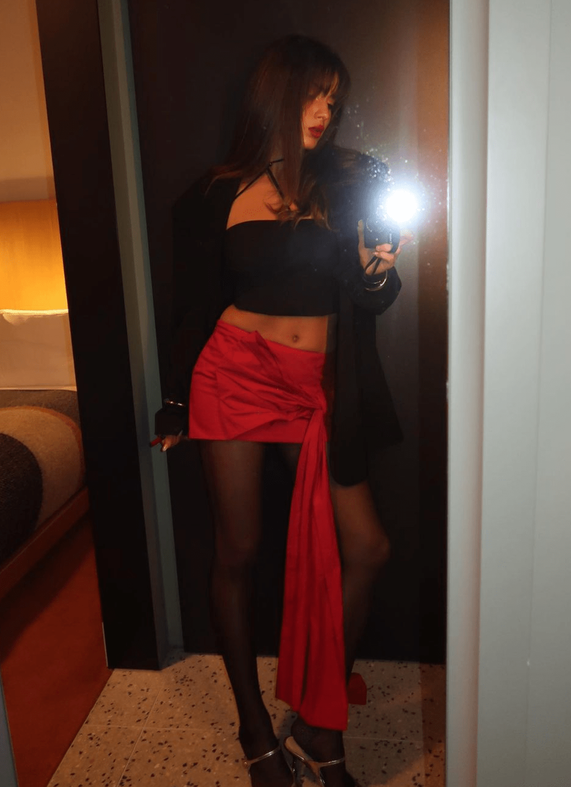 Acne Studios - Red Bow Mini Skirt - Rent Club