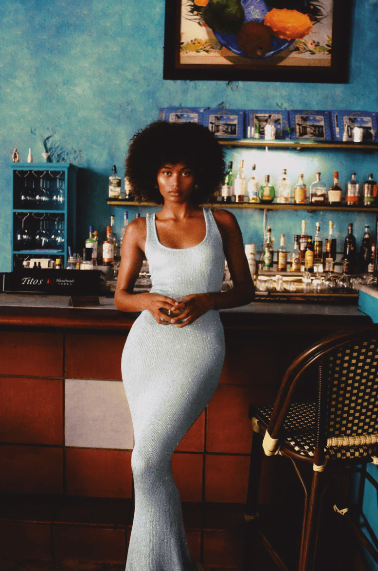 Asta Resort - Ana Dress in Baia Blue Sequin - Rent Club