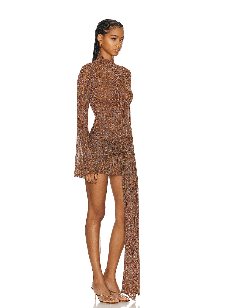 Aya Muse - Naku Dress in Brown - Rent Club