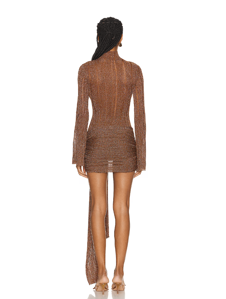 Aya Muse - Naku Dress in Brown - Rent Club