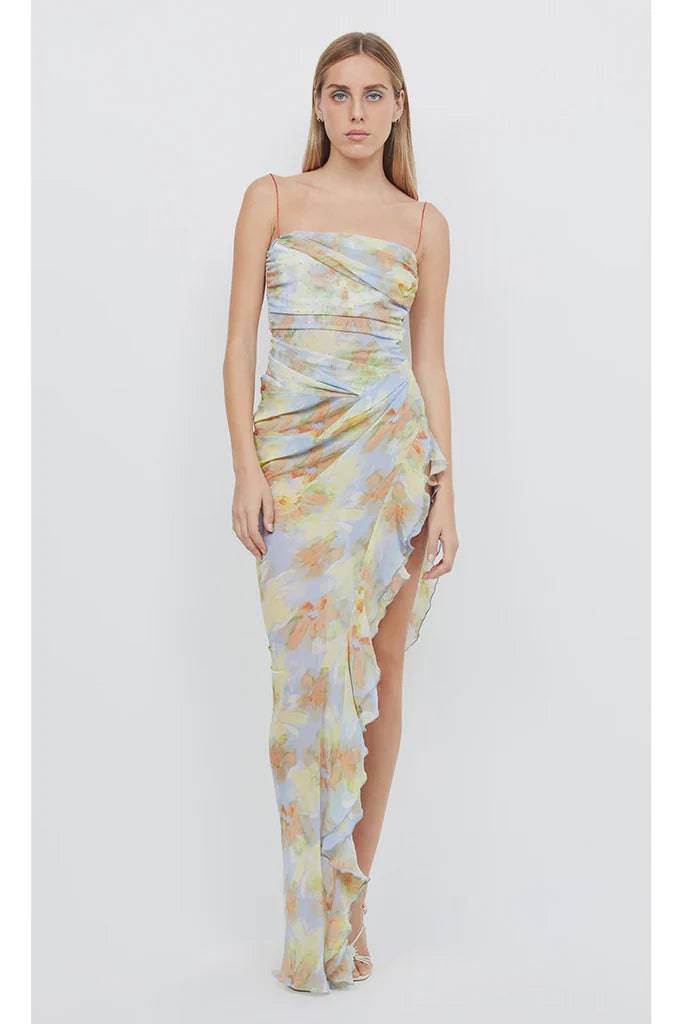 Bec + Bridge - Zephy Asym Dress in Blue Blossom - Rent Club
