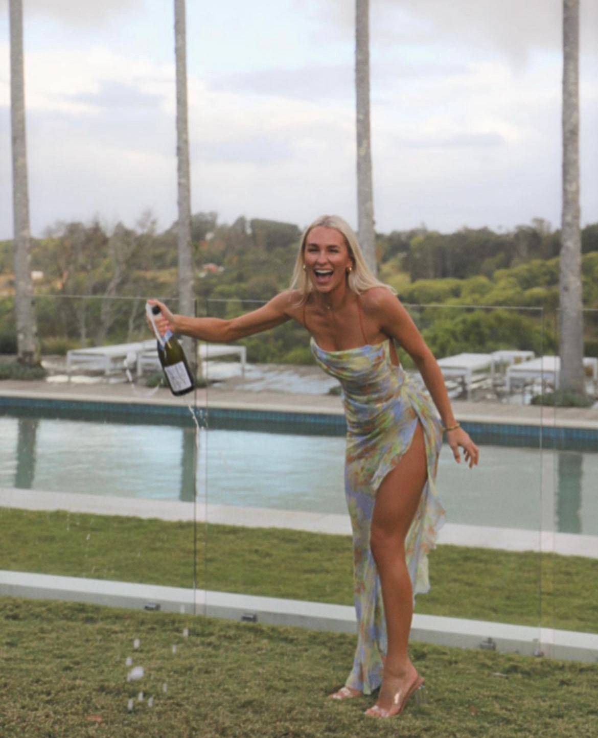 Bec + Bridge - Zephy Asym Dress in Blue Blossom - Rent Club