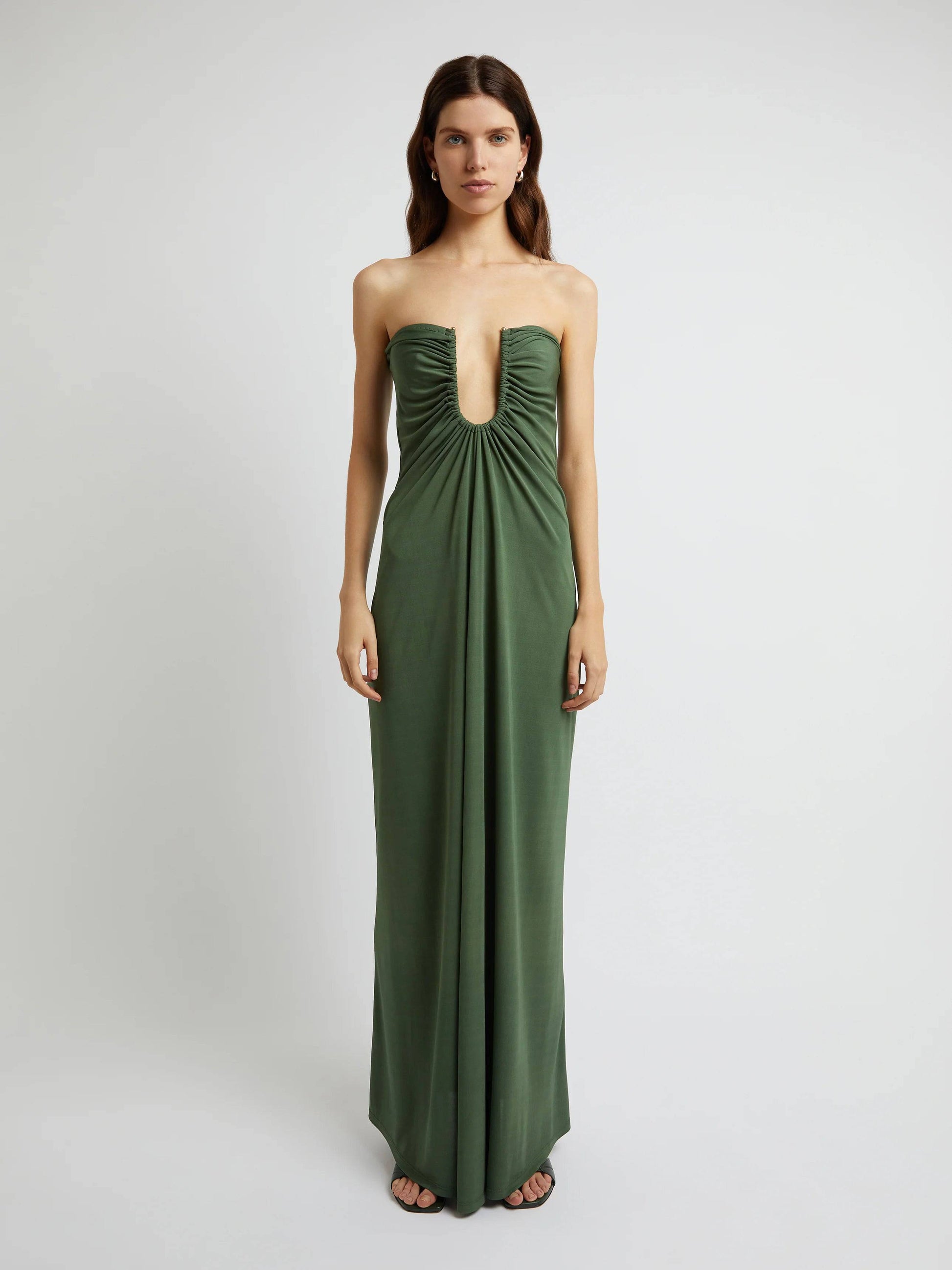 Christopher Esber - Arced Palm Strapless Dress - Rent Club