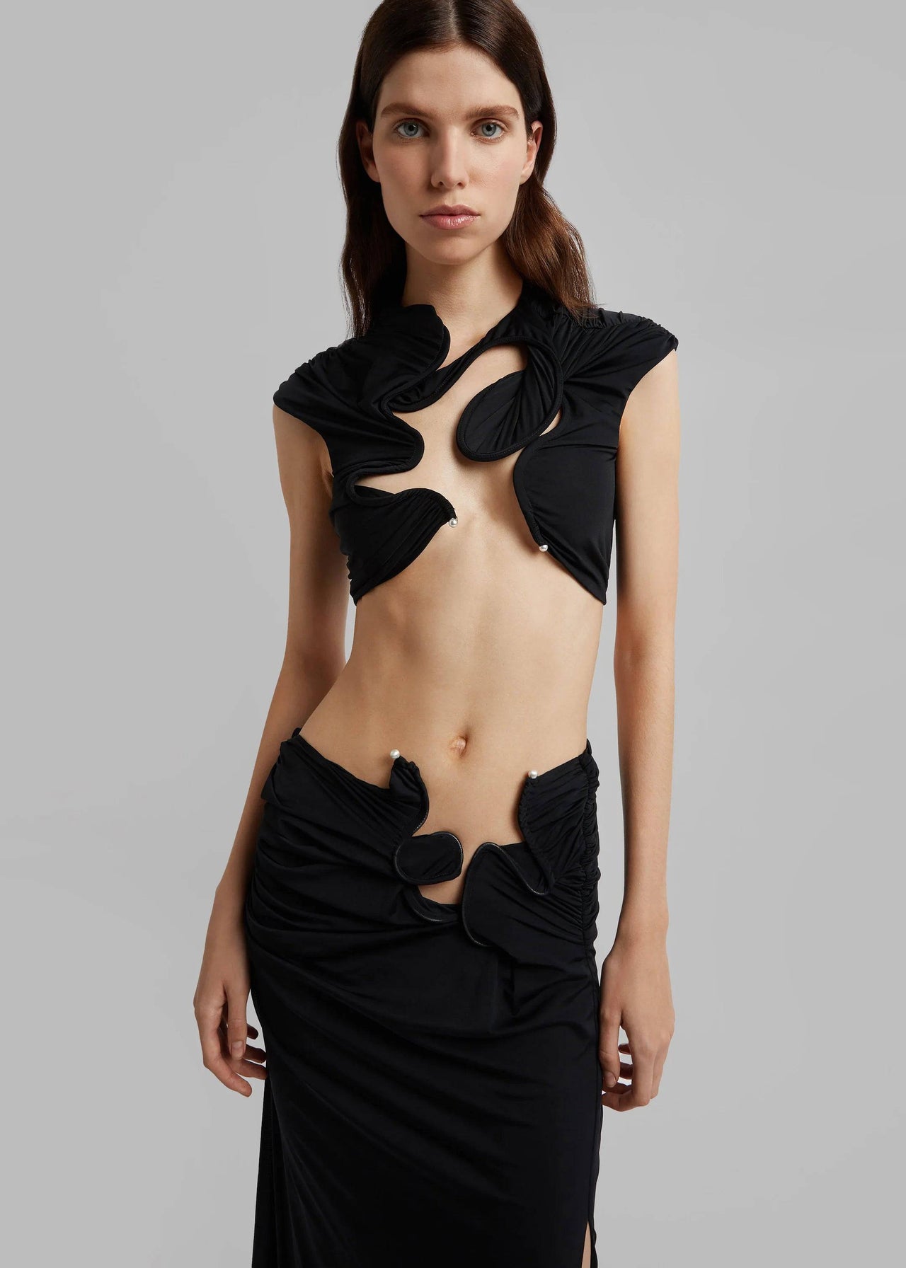 Christopher Esber - Venus Crop Top in Black - Rent Club