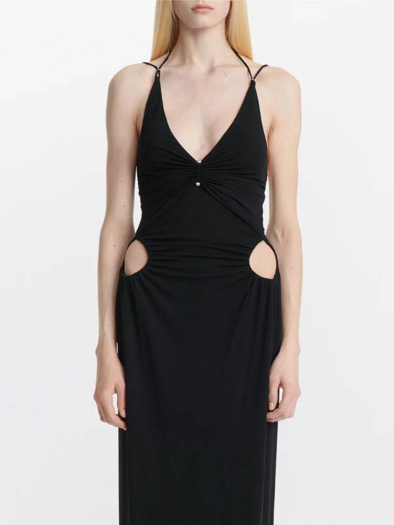 Dion Lee - Rivet Pierced Dress in Black - Rent Club