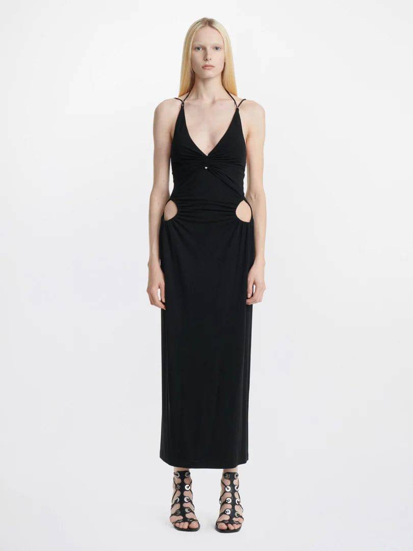 Dion Lee - Rivet Pierced Dress in Black - Rent Club