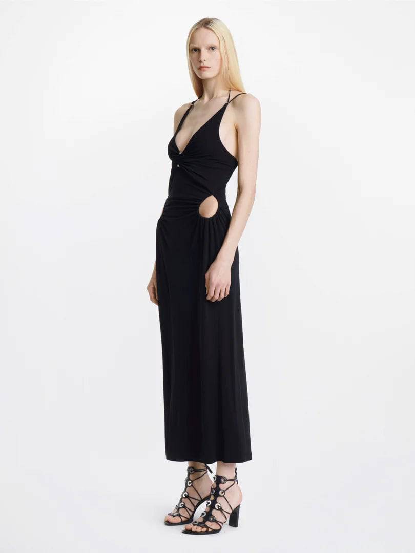 Dion Lee - Rivet Pierced Dress in Black - Rent Club