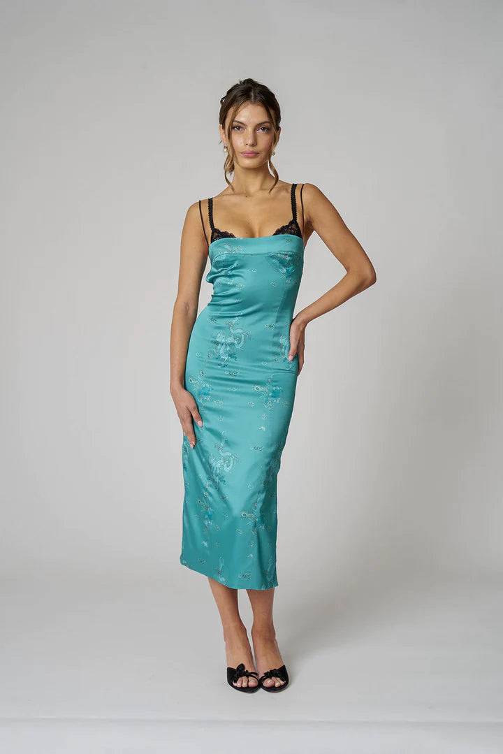 Fait Par Foutch - Josephine Dress in Teal - Rent Club