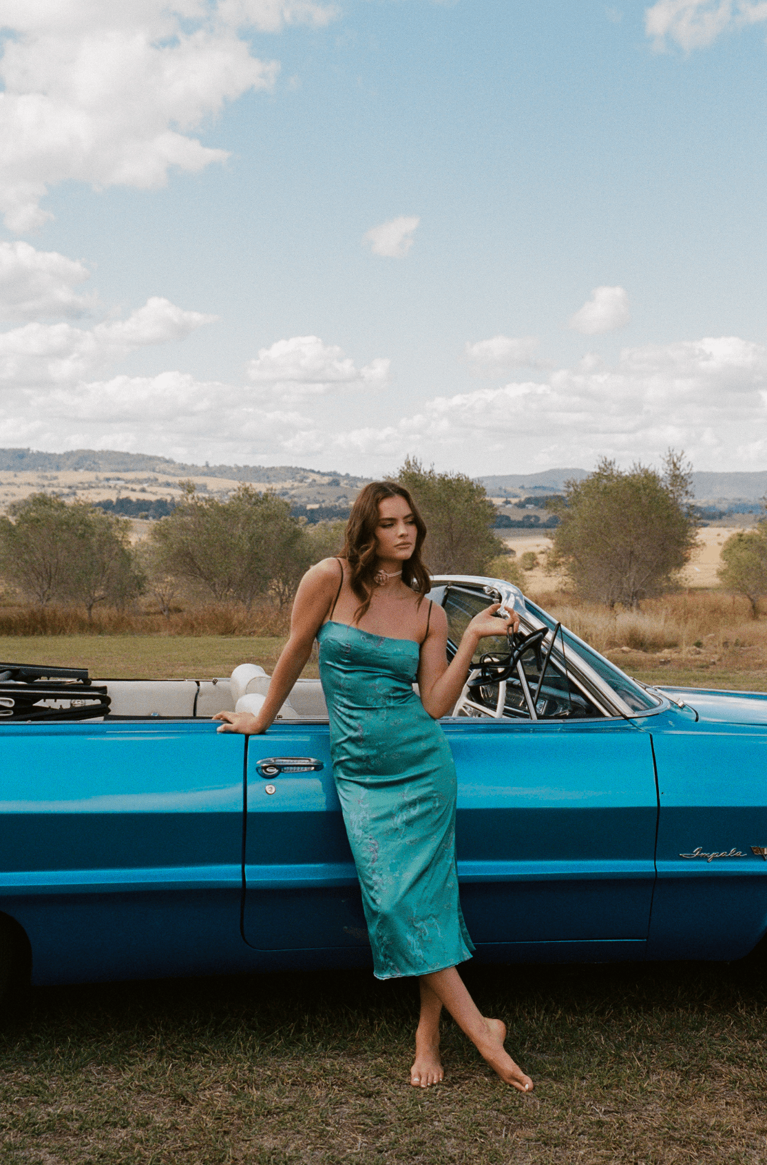 Fait Par Foutch - Josephine Dress in Teal - Rent Club