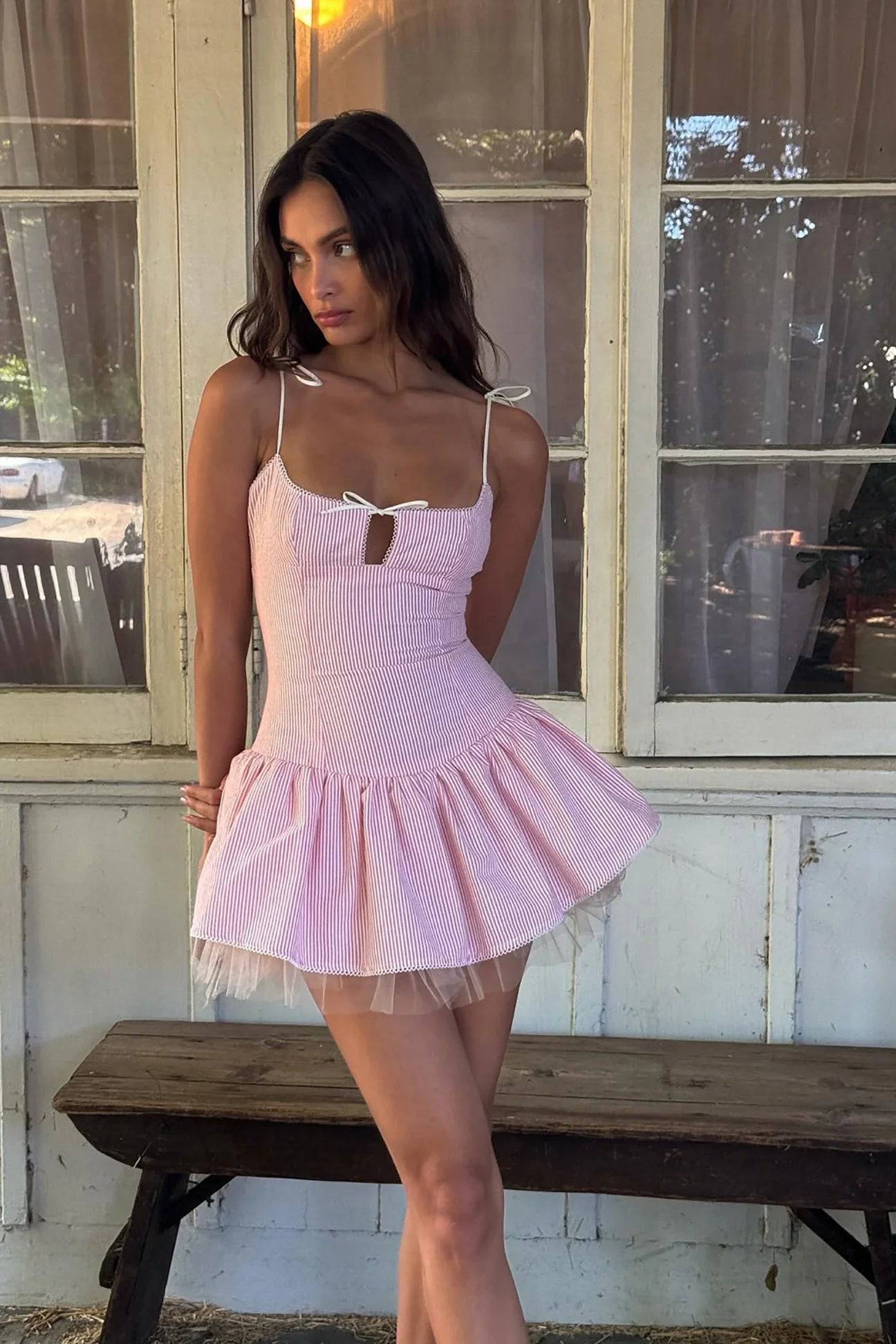 Fait Par Foutch - Ember Dress in Ballet Stripe - Rent Club