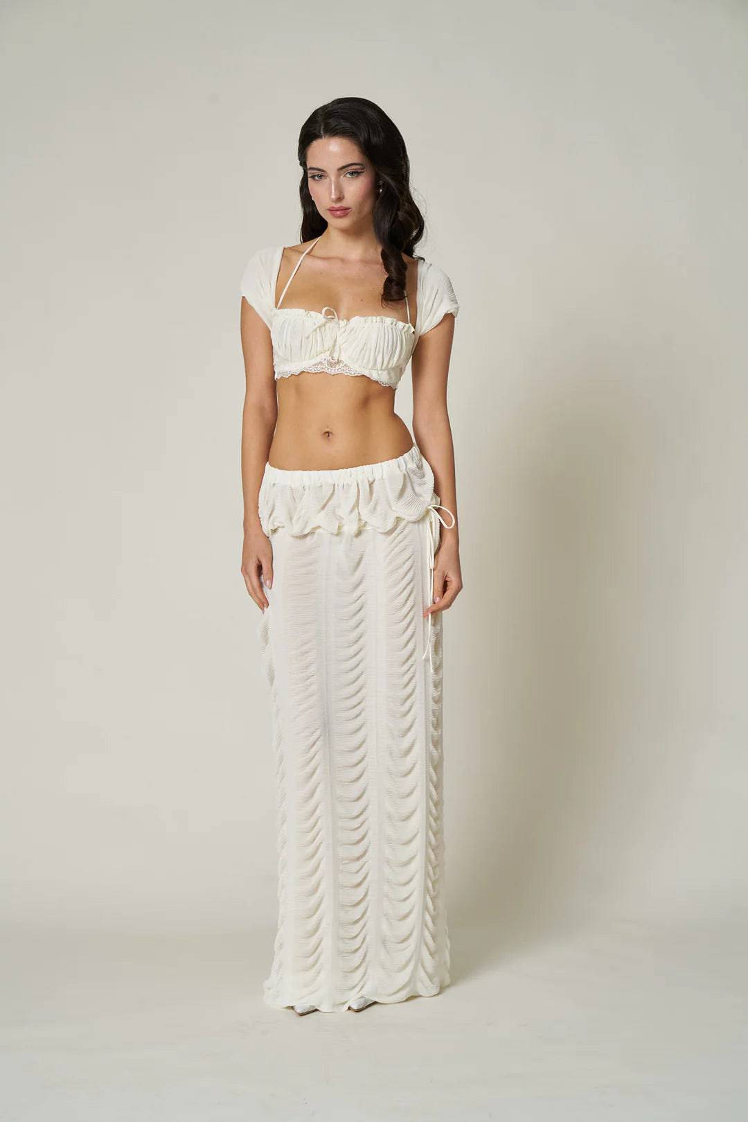 Fait Par Foutch - Antoinette Bra Top and Marion Skirt in Ivory - Rent Club