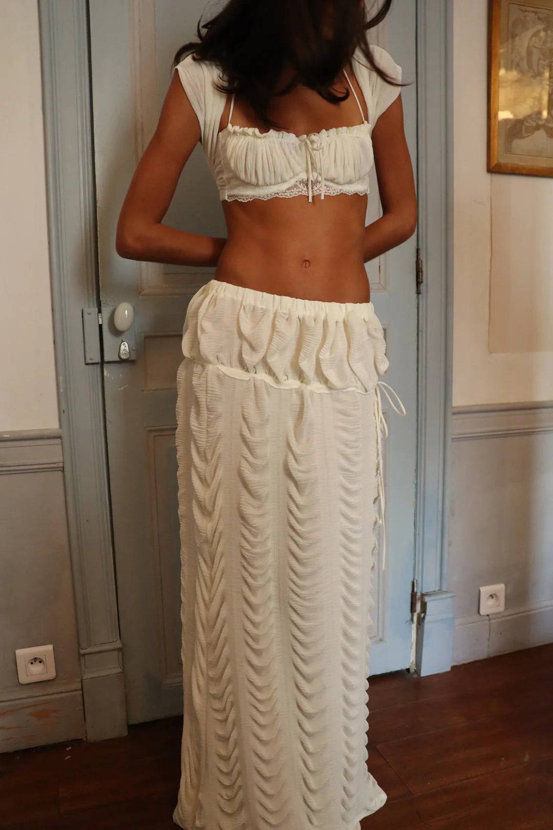 Fait Par Foutch - Antoinette Bra Top and Marion Skirt in Ivory - Rent Club