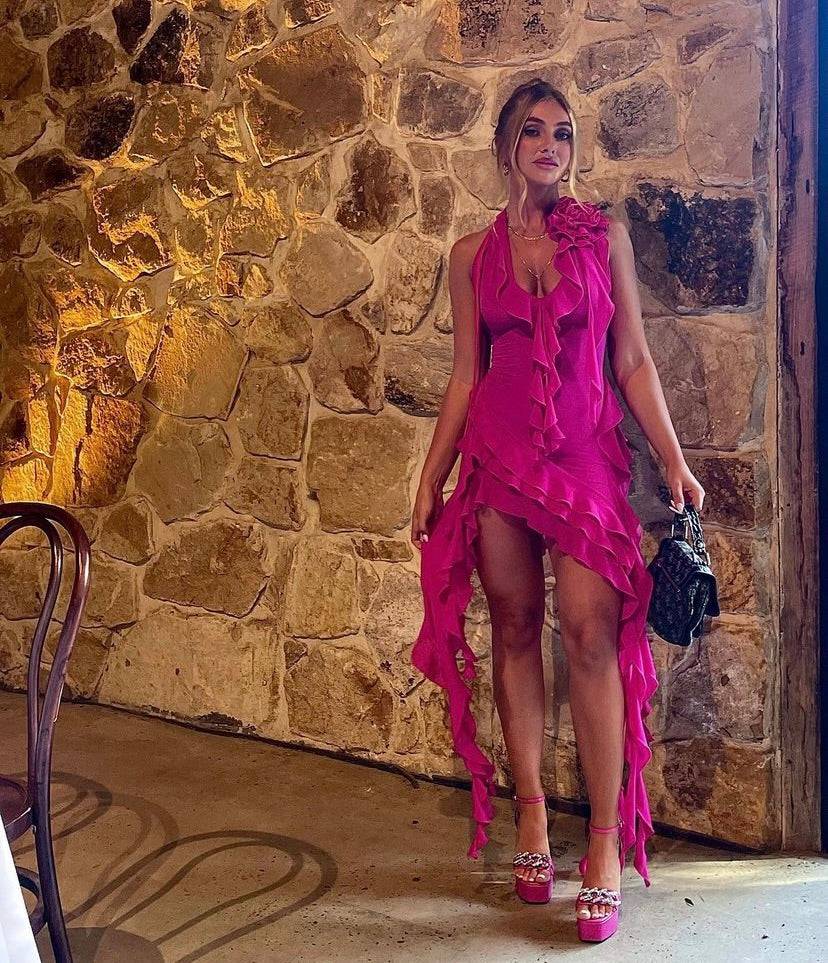 Fanci Club - Garden of Eden Dress in Hot Pink Fanci Club - Garden of Eden Dress in Hot Pink
