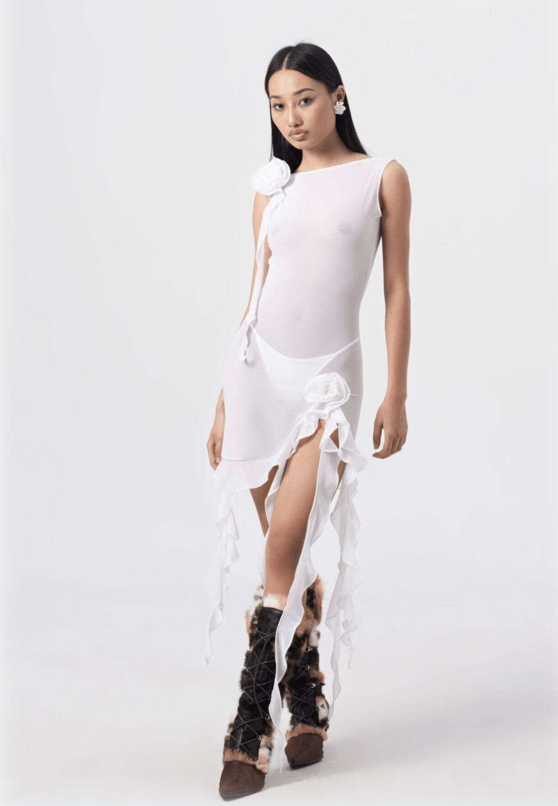 Fanci Club - White Apple Cocktail Dress in White - Rent Club