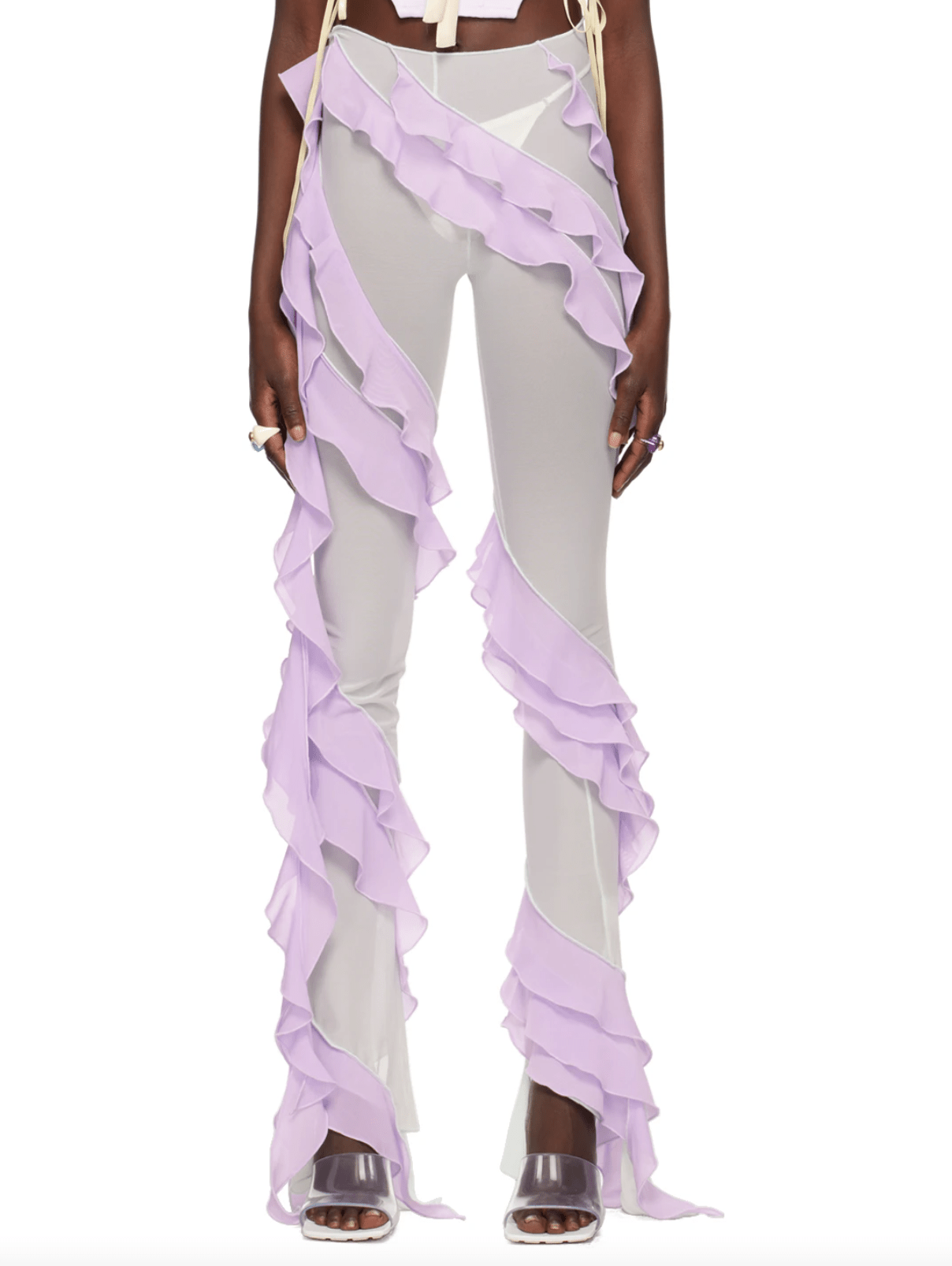 Fanci Club - Green & Purple Valley Girl Trousers - Rent Club