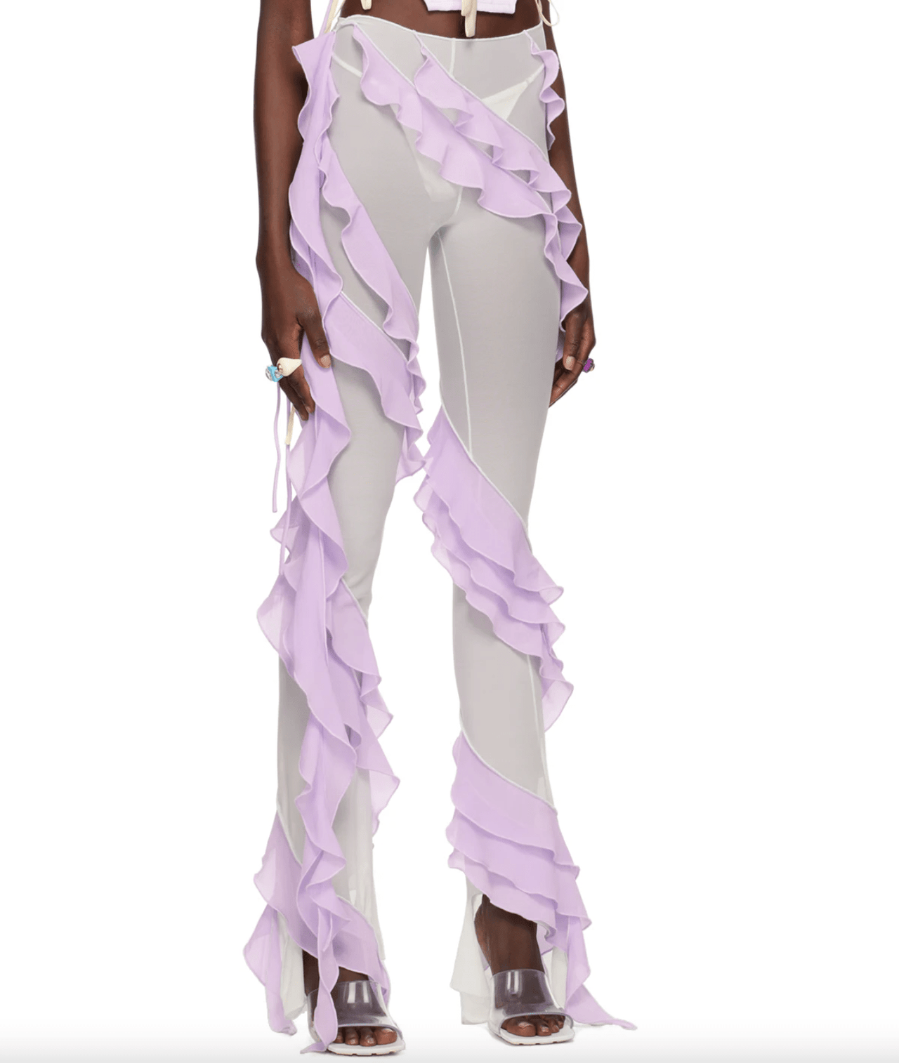 Fanci Club - Green & Purple Valley Girl Trousers - Rent Club