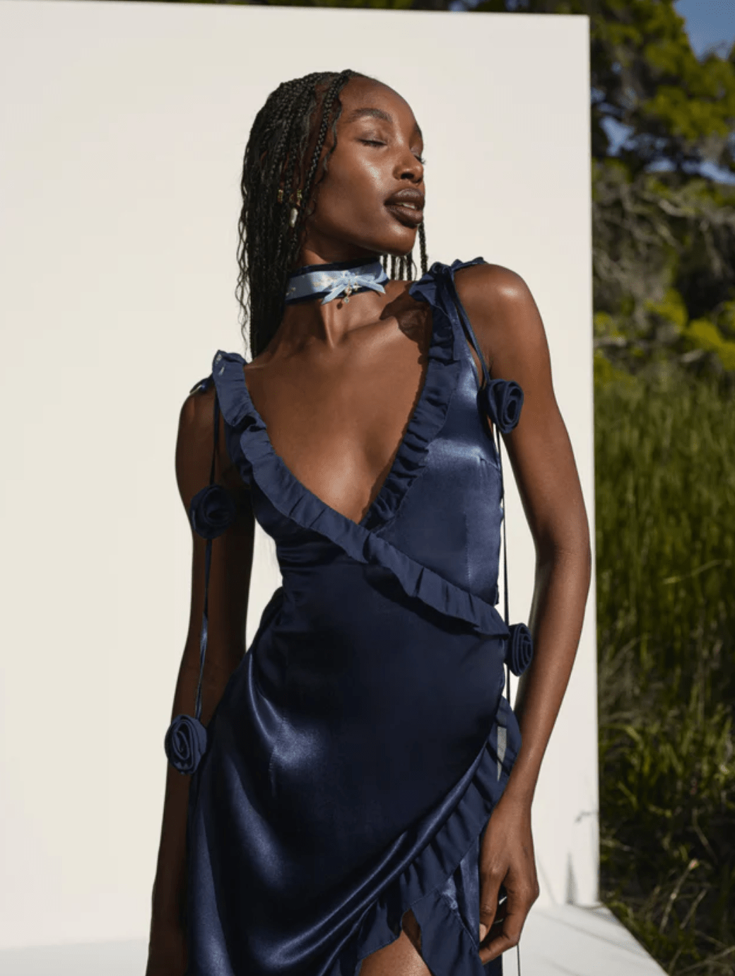 For Love and Lemons - Akira Gown in Blue - Rent Club