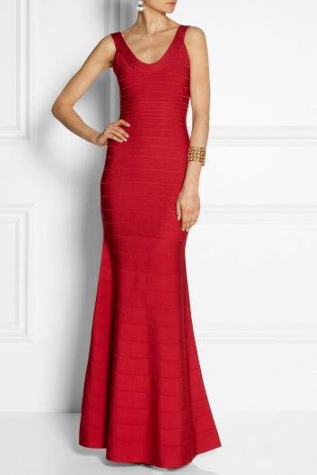Herve Leger - Ellen Bandage Gown in Red - Rent Club